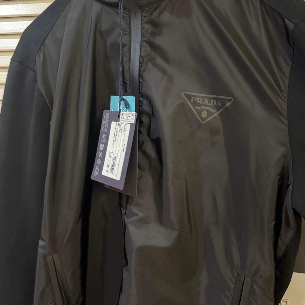 Prada Black Logo Windbreaker Jacket